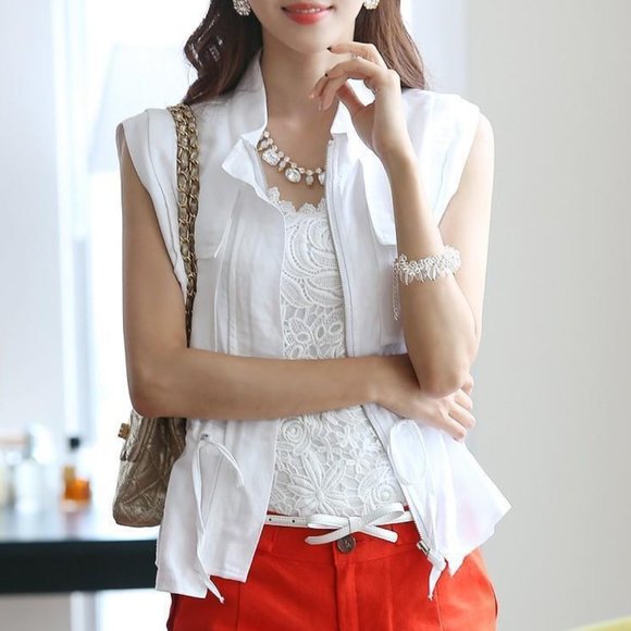 White rose embroidered blouse - Picture 8 of 13